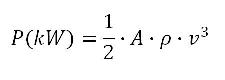 Formula potenza vento eolico